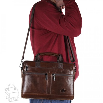 Портфель мужской кожаный 33773Z coffee Zinimsk