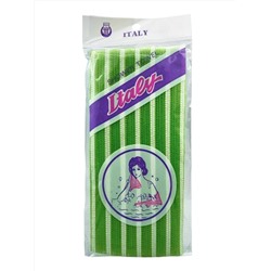 Bath Towel Мочалка-полотенце для душа с пилинг-эффектом / Stripe Long Exfoliating Towel, зелёная полоска 28181