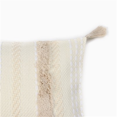 Наволочка декоративная Этель бохо Line 30×50 см, цвет бежевый, хлопок