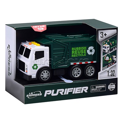 Машина "Мусоровоз" 1632 (свет, звук) в коробке