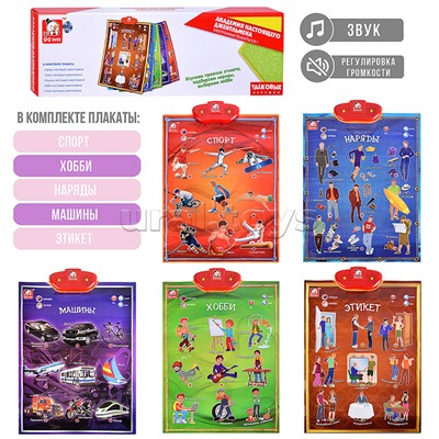 Эл. звуковой плакат, в ассортименте,  коробке