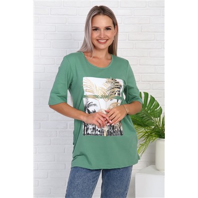 Футболка 786 с рисунком листья пальмы НАТАЛИ, 986272