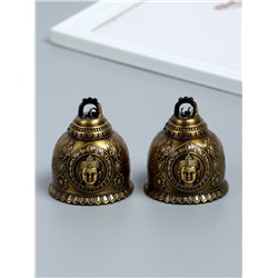 Набор колокольчиков «Будда», 2 шт., металл, 6×5×5 см