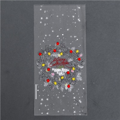 Пакет новогодний фасовочный БОПП, «Венок» 9×19 см