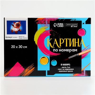 Картина по номерам на холсте с подрамником «Сиамский котёнок» 20×30 см