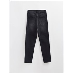 Mom Fit CONTE CON-702 Черные джинсы mom с застежкой на две пуговицы