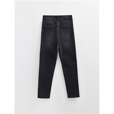 Mom Fit CONTE CON-702 Черные джинсы mom с застежкой на две пуговицы