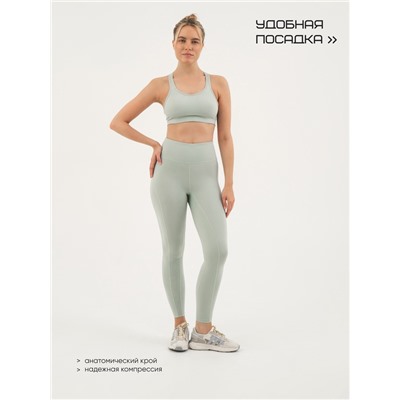 Легинсы спортивные с компрессией женские Resport, размер 48, мятный