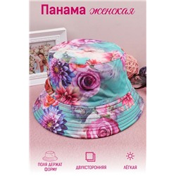 Панама женская GL412 (Фиолетовые цветы)