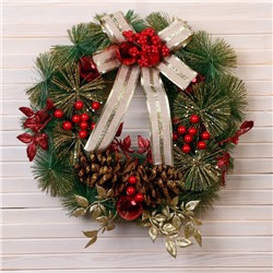 Венок новогодний d=37 см «Зимнее волшебство. Уютная сказка», с бантом