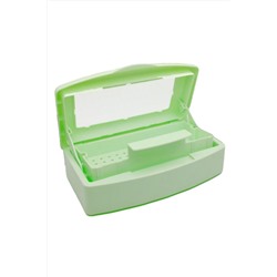 Nail Art Бокс для стерилизации и дезинфекции инструментов с прозрачной крышкой, салатовый KRISTALLER, 1110054