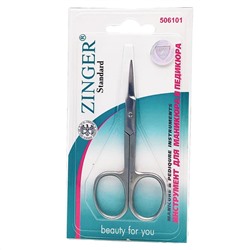 Zinger Ножницы маникюрные для кутикулы изогнутые / Standard B 118 S(FD), глянцевый/матовый, 9,5 см 1803