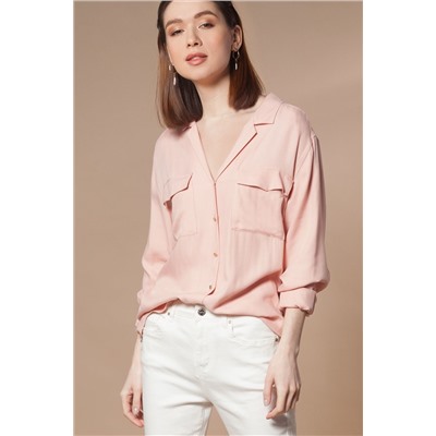 Блузка из вискозы в рубчик.