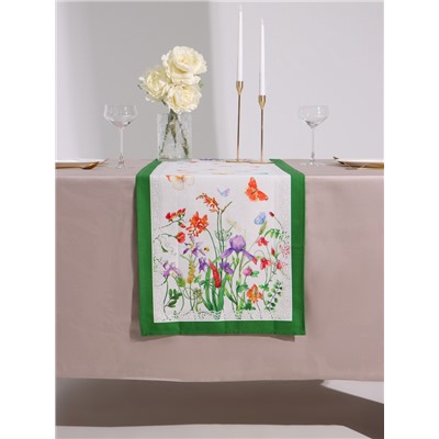 Дорожка на стол «Луговые цветы», 40×146 см±3 см, 100% хлопок, саржа 190 г/м²