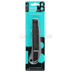 Нож канцелярский 18 мм, металлический корпус, блистер