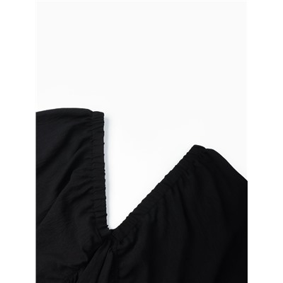 Платье мини женское с глубоким вырезом MINAKU, размер 42, чёрное