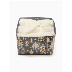 Набор махровых полотенец Merry cristmas, 30×30 см - 3 шт., хлопок 340 г/м²