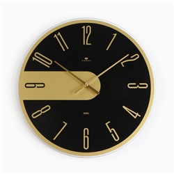 Часы настенные, интерьерные «Стиль со вставкой», бесшумные, d=39 см, от батарейки 1×AA