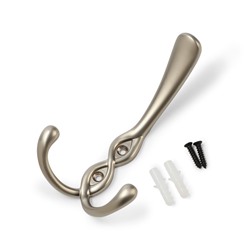 Крючок мебельный CAPPIO PIGTAIL, трехрожковый, цвет матовый сатиновый никель