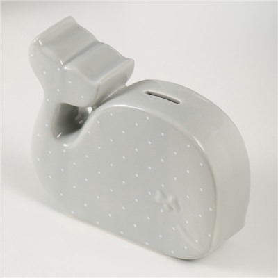 Копилка для денег «Китёнок в горох», керамика, серый, 21.5×5.2×18.2 см