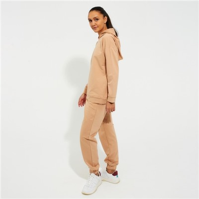 Костюм женский (худи, брюки) MINAKU: Casual Collection, размер 42, бежевый