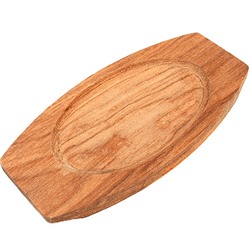 26798 Сковорода с ручками на подставке 15,5х9,5см чугун/дерево МВ (х12)