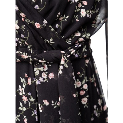 Платье с поясом миди женское MIST, размер 48, чёрное