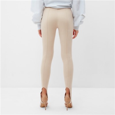 Легинсы классические женские MINAKU: Casual Collection, экрю, размер 40