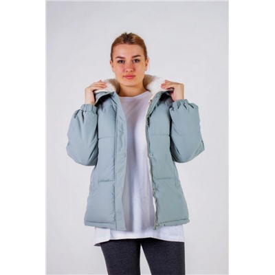 Куртка на меху с капюшоном Евро-зима арт.506 (Бирюзовый)