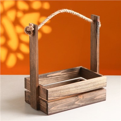 Подарочный ящик «Аром», деревянный, ручка - канат, цвет палисандр, набор 3 шт.