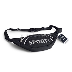 Сумка поясная "Sport" 24x12x7 см, 1 отделение на молнии, 1 передний карман на молнии, на регулируемом поясе с пряжкой, текстиль с объемной печатью