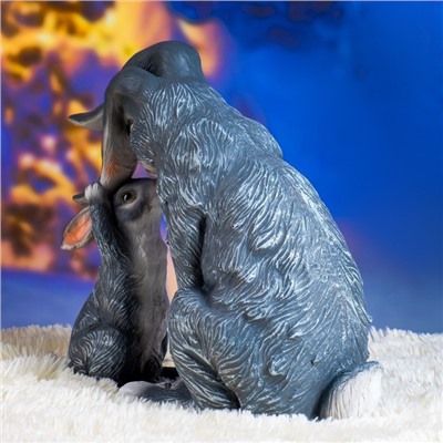 Садовая фигура из полистоуна «Зайчиха и зайчонок», 36×34 см