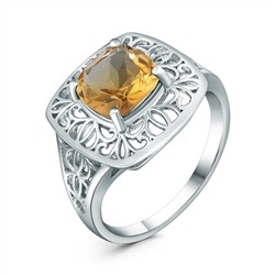 Подвеска из серебра с цитрином родированная GTP-3454-C