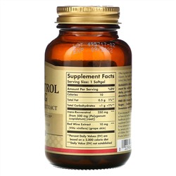 Solgar, Ресвератрол, 250 мг, 30 мягких желатиновых капсул