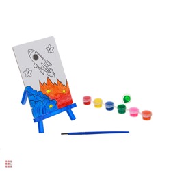 Набор для раскрашивания, картинка на подставке, краски и кисть в комплекте, картон, блистер