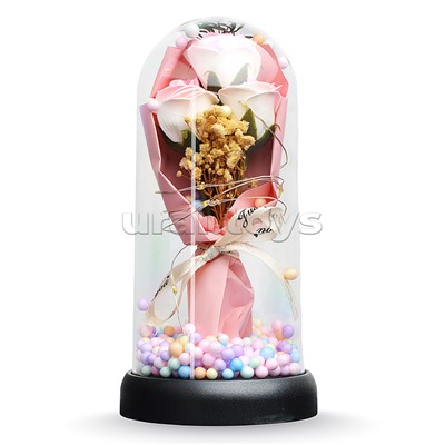 Светильник "Букет роз" в коробке (розовый)