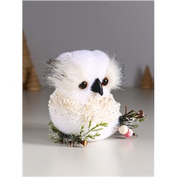 Фигурка «Белый совёнок с бусинками», 13×7×9 см