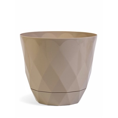 Горшок для цветов с поддоном Laurel, 9.3 л, d=27.7 см, h=22.5 см, пластиковый, бежевый