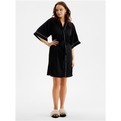 Халат домашний женский KAFTAN Leo black collection, размер 48-50, чёрный