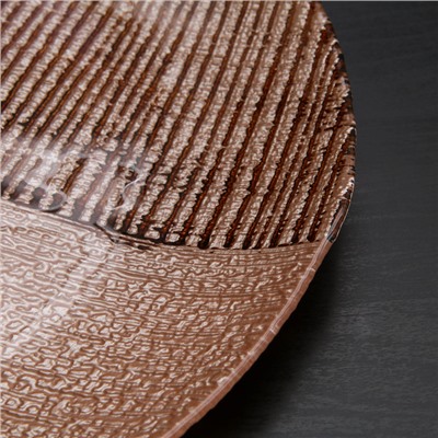 Тарелка подстановочная «Селена», d=33 см, цвет коричневый с серебром