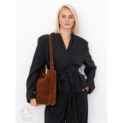 Сумка женская кожаная 1007M brown Polina&Eiterou