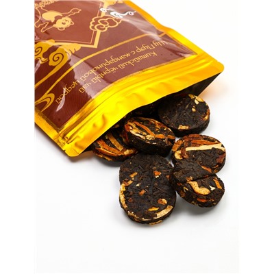 Чай чёрный китайский выдержанный «Шу Пуэр с мандариновой цедрой», Юньнань, 250 г