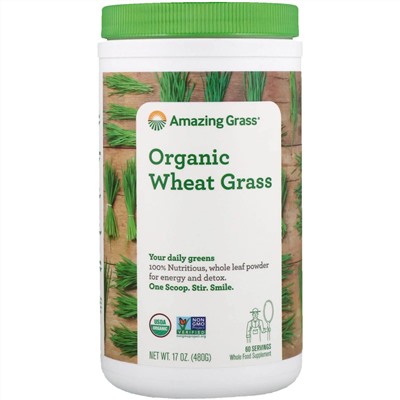 Amazing Grass, Органические ростки пшеницы, 480 г (17 унций)