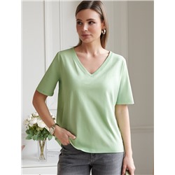 Футболка из 100% хлопка с V-образным вырезом