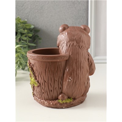 Подставка для мелочей «Мишка теремок» 14×11 см, коричневый