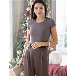 Футболка из трикотажа в широкий рубчик