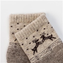 Носки детские шерстяные «Олени», серые, размер 16-18 см (4)