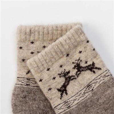 Носки детские шерстяные «Олени», серые, размер 16-18 см (4)