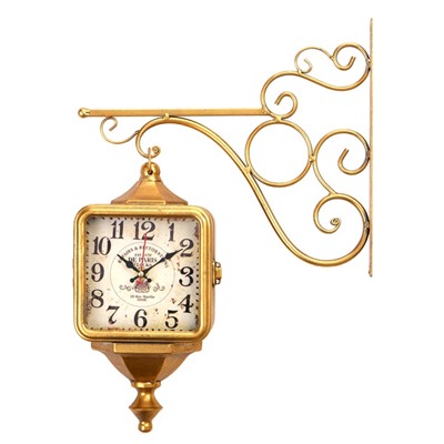 Часы настенные интерьерные «Уличный фонарь», двусторонние, на подвесе, бесшумные, плавный ход, 40×31 см