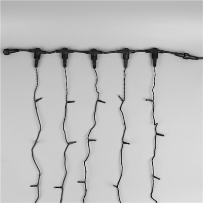 УЦЕНКА Гирлянда «Клип-лайт», 5 нитей по 20 м, IP44, УМС, 665 LED, 24 В, мерцание всех светодиодов, тёмная нить, свечение белое